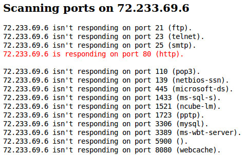 لفحص الايبي Online Port Scan والموقع Website Vulnerability Scanner